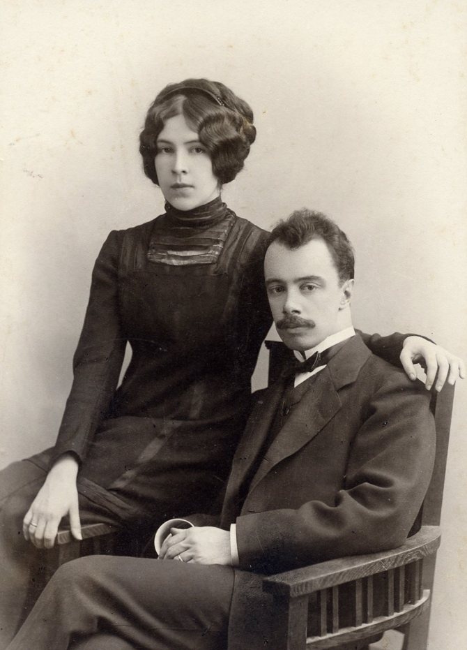Портрет Александра Котса и Надежды Ладыгиной-Котс. 1911 год