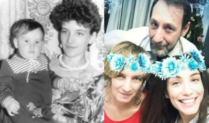 Виктория Дайнеко с родителями
